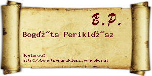 Bogáts Periklész névjegykártya